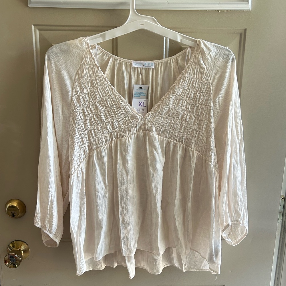 Cream Colored Flowy Top